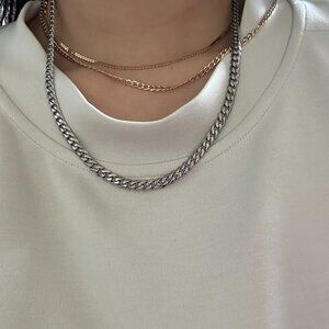 Stainless Steel 5mm cuban curb chain, 19" necklace